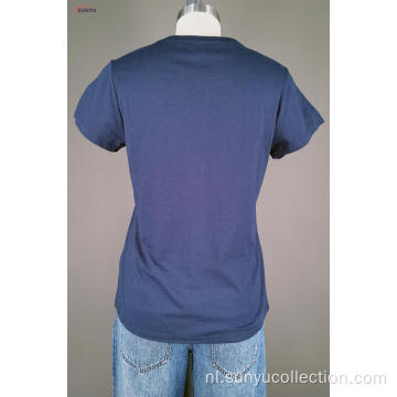 Ladie&#39;s Navy T-shirt met korte mouwen